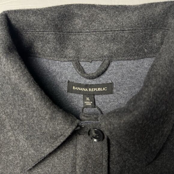 Banana Republic Womens X-Large Gray Structured 4 Pocket Shacket Shirt Jacket XL - Picture 3 of 8